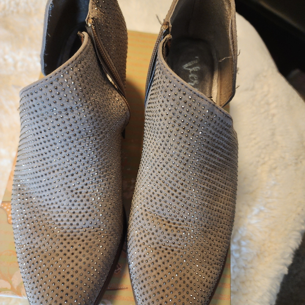 Vince Camuto Gray Studded Ankle Booties